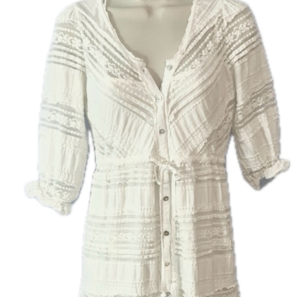 A Collective Story Women's White Ebba Eyelet Lace Maxi Dress Size Medium - Picture 5 of 16